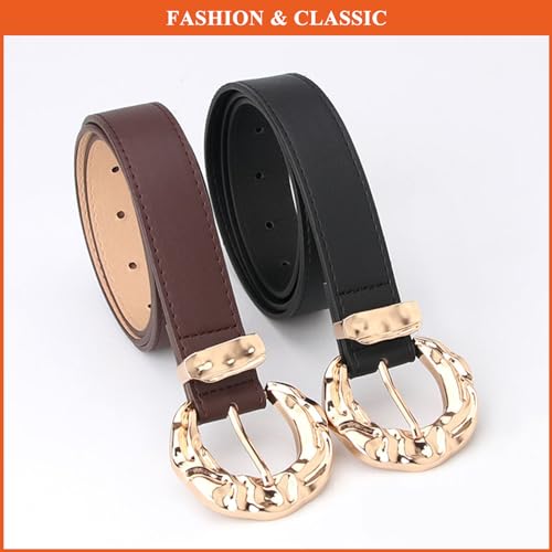 Casual Faux Leather Belt for Women, Fashion Belts Cowgirl Cowboy Pin Buckle Waist Strap for Jeans Pants Dresses3