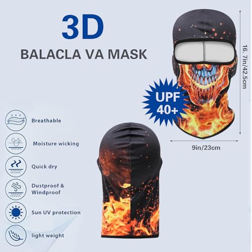 Image of Balaclava Mask 3D Print Full Face Mask Cooling Neck Gaiter Sun Protection Face Cover Mask Windproof Ski Mask