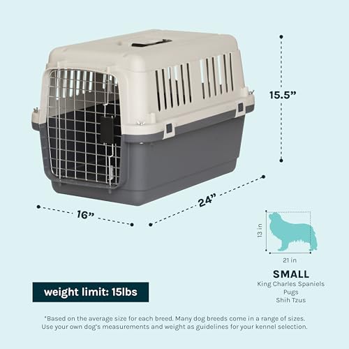 Image of SPORT PET Designs Plastic Kennels Rolling Plastic Wire Door Travel Dog Crate - Small - No Wheel, Tan (1 Level)