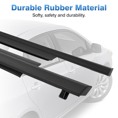 Image of TOP-MAX WeatherStrip Window Molding Trim Seal Belt Replacement for Toyota Corolla 2009 2010 2011 2012 2013, 4pcs Black Window Weather Stripping Replaces#75710-02210, 7571002260, 7571012780