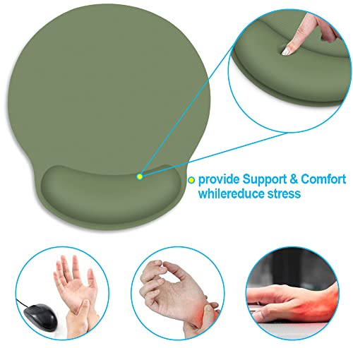 Green Mouse Pad Ergonomic Mouse Pad With Wrist Support Non-Slip Rubber Base Mousepad For Home Office Gaming Working Computers Laptop Easy Typing & Pain Relief #TOP2