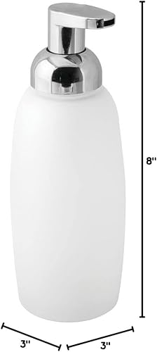 Miniatura 10 de mDesign Dispensador de jabón de manos de espuma de vidrio recargable, contenedor de botella de bomba de jabón de espuma para encimera de baño,