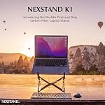 NEXSTAND K1 Support pour ordinateur portable, porte-ordinateur portable pliable en fibre de carbone, 7 Niveaux Hauteur réglable Riser pour ordinateur portable ergonomique pour bureau, MacBook, Carnet