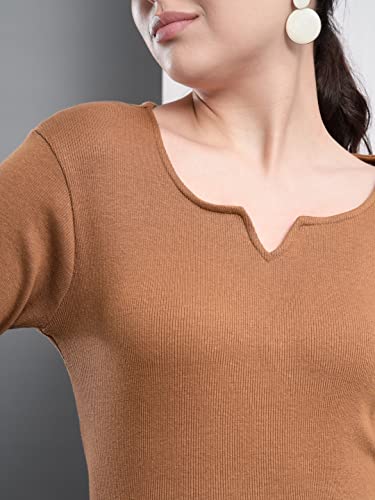 Image of Q - RIOUS Women's Solid Full Sleeve Scoop Neck Top