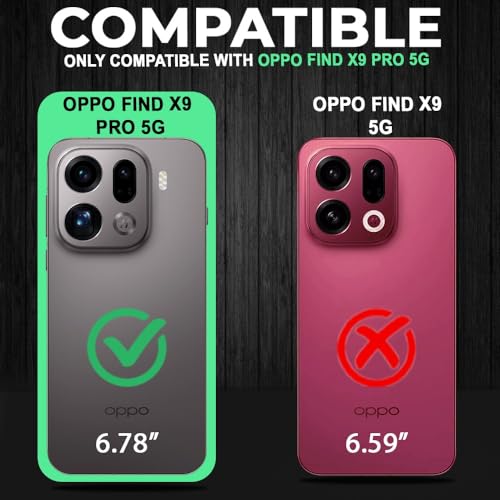 Image of AESTMO Oppo Find X9 Pro 5G Back Cover | Armor Camera Slider 360 Degree Rotating Finger Ring Holder Case with Bracket Stand Back Case Cover (Compatible with MagSafe Accessories) (Black)