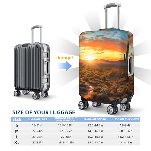 Elastic Travel Luggage Cover for Suitcase Tsa Approved Stretch Scratch-Resistant Suitcase Protector Cover Washable Saguaros at Sunset Baggage Covers Fits 18-32 Inch Luggage Case2