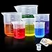 GZLFH 6 Piezas Vasos Medidores de Plástico, 50 ml 100 ml 150 ml 250 ml 500 ml 1000 ml Tazas Medidoras pour Laboratorio Experimentos Científicos
