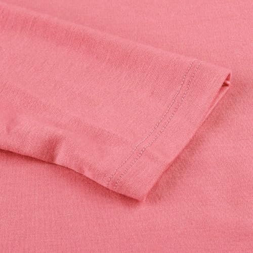 Girls Long Sleeve Shirts Kids Crewneck Knot Front Base Layer Tops Pink - image 8