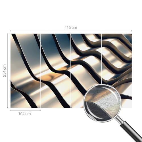 Décor mural intissé ondes métalliques pour transformer votre chambre à coucher - 5