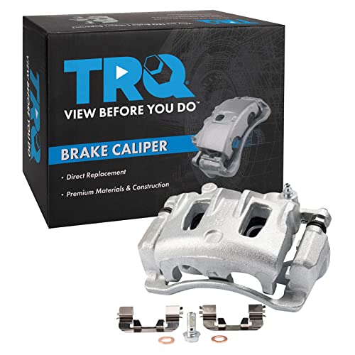 Image of TRQ Front Left Brake Caliper w /Bracket Drivers Side