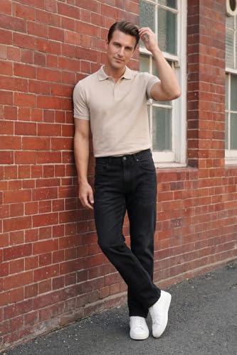 Image of Louis Philippe Men's Regular Fit Stretch Fabric for Comfort Premium Wash Aesthetic Authentic Twill and Durable Jeans