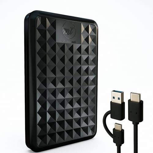 ModusTech 320GB Disque Dur Externe Portable USB 3.0 Type-C Haute Vitesse Compatible avec Windows, Mac, PC, PS4 et Xbox Stockage Fin pour Sauvegarde de...