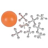 The Dreidel Company Jacks Game with Ball, Metal Set 0.5”, Retro Toys, Classic Games Great Party Favors, Game Prizes, Kids' Activities, Loot Bag Fillers, Halloween, Easter, Birthday Parties (4-Pack)