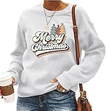 Nsirloi Merry Christmas Women Sweatshirt Vintage Long Sleeves Pullover for Women Plus Size Shirt...