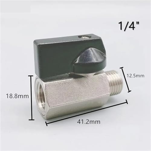 Mini válvula de bola de latón con rosca 1/8" para regular aire comprimido 5