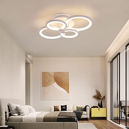 Lampa sufitowa LED 34 W, 4 pierścienie, 3000 – 6000 K, możliwość ściemniania, z pilotem zdalnego sterowania, nowoczesna, kreatywna, akrylowa lampa sufitowa do sypialni, salonu, biura