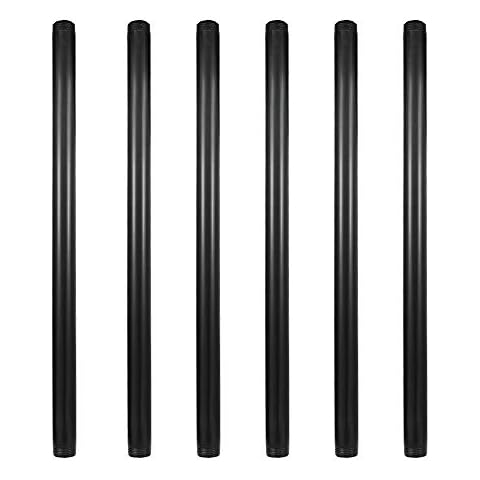 GeilSpace 6 Pack 3/4" × 18" Pre-Cut Black Metal Pipe, Industrial Steel Fits Standard Three Quarters Inch Black Threaded Pipes and Fittings - Vintage DIY Industrial Shelving (3/4" × 18", Black) Cover