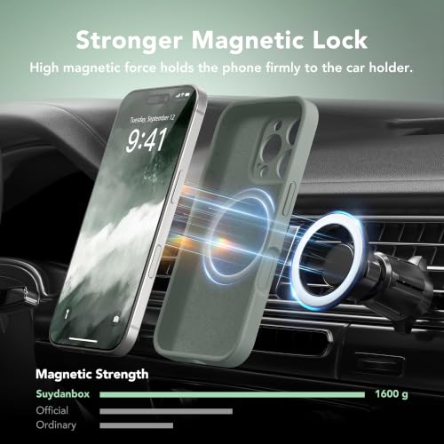 Image of Magnetic for iPhone 16 Pro Max Case Silicone Calke Green