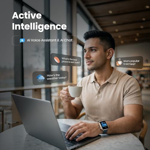 Image of Titan Smart 4.0 Smartwatch with 1.93 inch AMOLED Display, Infinite AI Watch Faces, AI Voice assistant, Smart Hydration, Multiple Menu Styles, QR Hub, 100+ Multisports, BT Calling, HRM, SpO2, Games - Blue
