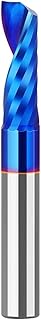 Fresa de carburo de tungsteno for carpintería, cortadora recta de vástago de 8 mm con aleación azul, parte superior giratoria, parte inferior giratoria, 1 unidad(8X8X25.4 striated)