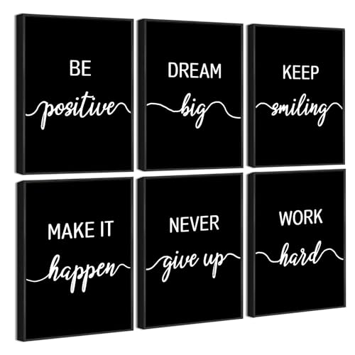Drsoum Motivational Wall Decor Inspirational Office Wall Art Framed Black