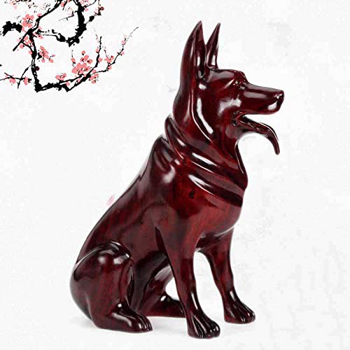 Ornements de bureau chien du zodiaque chinois en bois rouge Feng Shui - 6