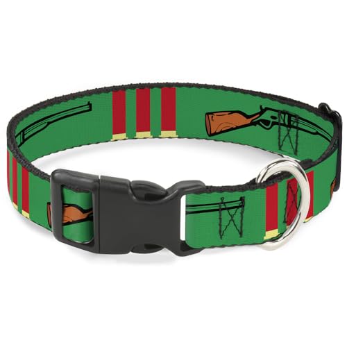 Buckle- Down Kunststoff- Clip- Halsband- Schrotflinte und Muscheln, Grün