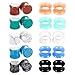 Skcess Ecarteurs Oreilles, Tunnel 14mm Multicolore 20Pcs Silicone Pierres Rondes et Cerceau Cadeau de Vacances Ecarteur d'oreille