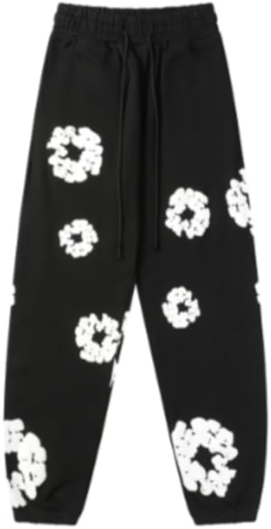 Y2k Men's and Women's Loose Bubble Printed Sports Pants Couple Straight Drawstring Hip Hop Casual Pants