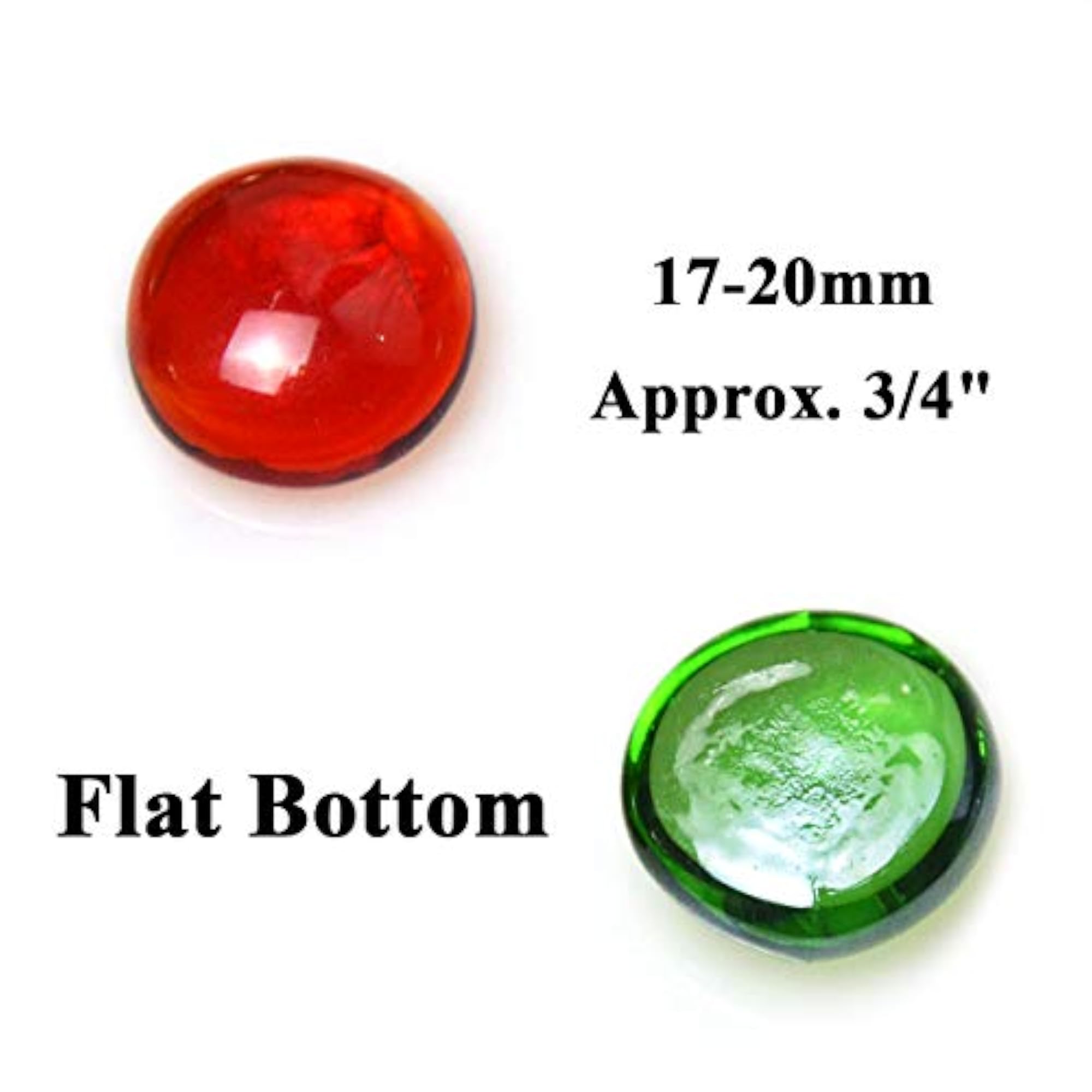 Flat Glass Marbles Gems, Red & Green, 2LB for Crafts