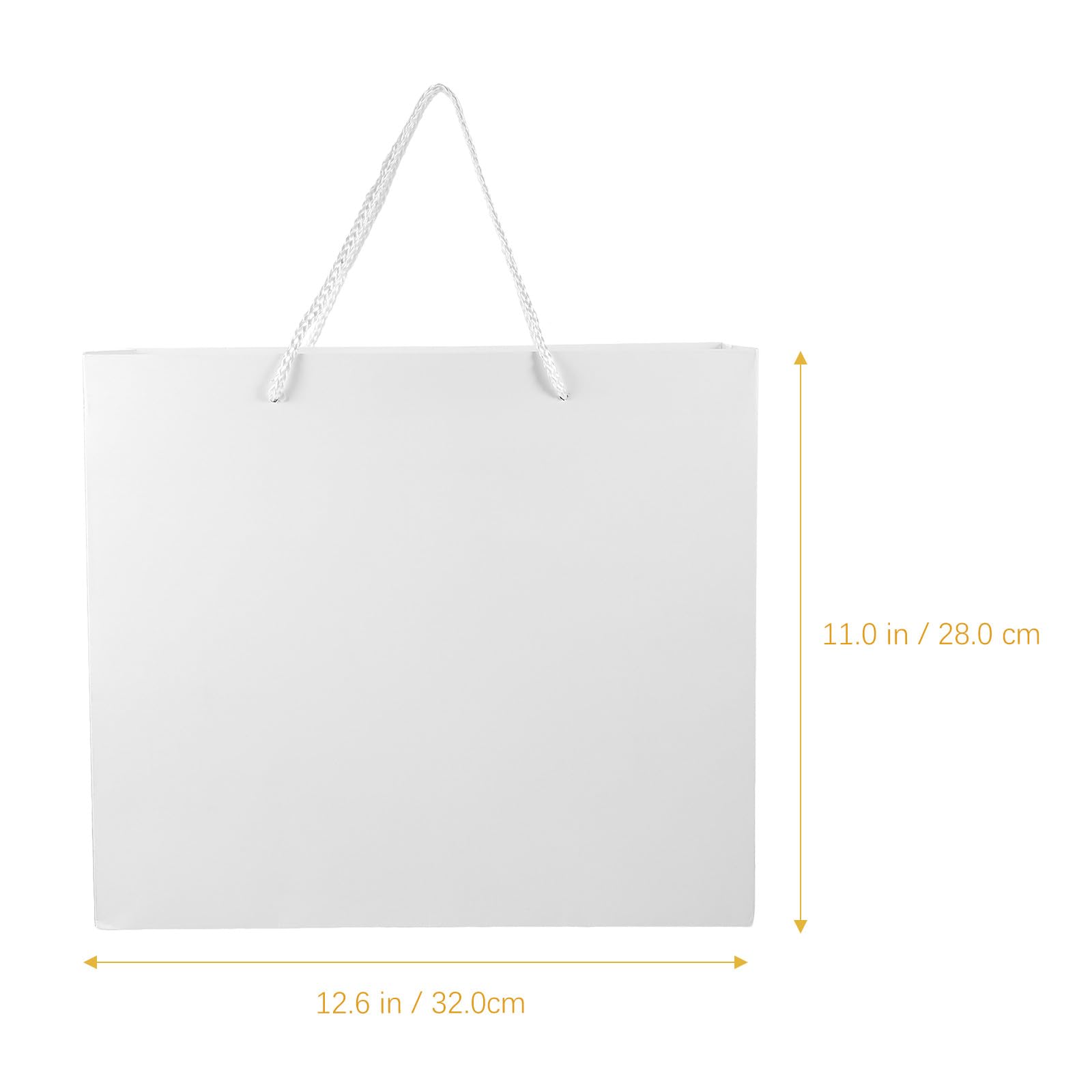 Holibanna Geschenktüten 10 Stück aus Papier mit Henkel Weiße Papiertüten Bedruckbar mit Eigenen Motiven Wiederverwendbare Einkaufstaschen für Party und Dinner