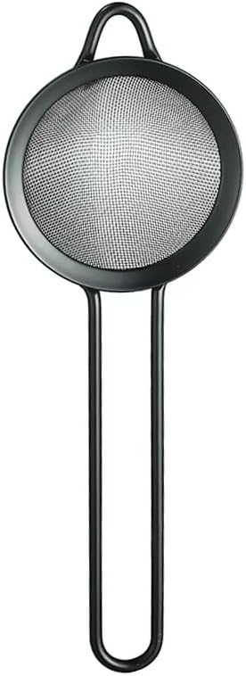 Miniatura 3 de Colador de cóctel de malla fina, acero inoxidable, mango largo, juego de 2 unidades (negro mate, juego de 2)