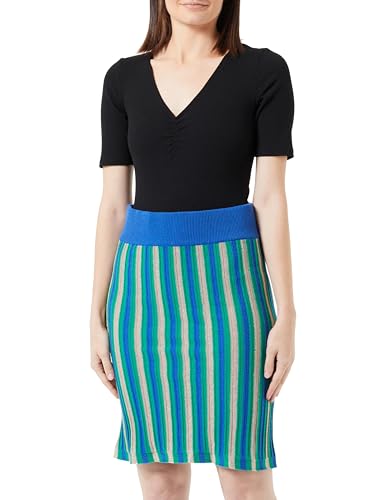 Mini-Jupe Courte en Tricot SIDONA - Jupe d'Été Bleue Multicolore Femme