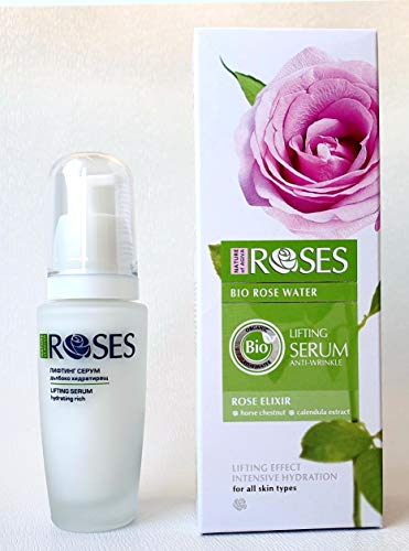 Suero Antiarrugas Lifting con Agua Bio de Rosas, Vitamina E y Caléndula para hidratación intensa, 30 ml