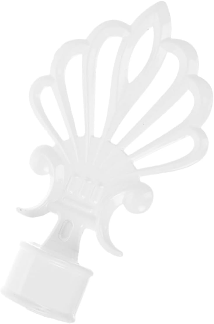 Matte White Iron Curtain Rod End Caps Finial Replacement with Hollowed Design Stable Attachment for Window Treatments Easy Installation Decorative Rod for Home Decor