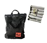 HuntEmUp Dog Training Kit - (6 Pack) Regular Plastic Dog Training Bumper with Throw Rope - White with Bumper Mesh Bird Bag Bumper Bird Bag Dog Training Dummy Bumper Storage Bag with Adjustable Strap