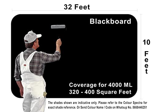 Image of Chalk Paint Dark Colors | 4 Liter - Matt Finish | Water Base Acrylic Paint | Coverage : 320 to 400 Sq. Ft. | Apply on Surfaces Like Walls, Boards, Furniture & Home Decor Products. (Blackboard)