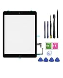 FeiyueTech Ipad 5 Ipad Air 1st Touch Screen Digitizer Replacement ，Front Glass Assembly -Includes Home Button + Camera Holder+PreInstalled Adhesive with tools kit . (black)