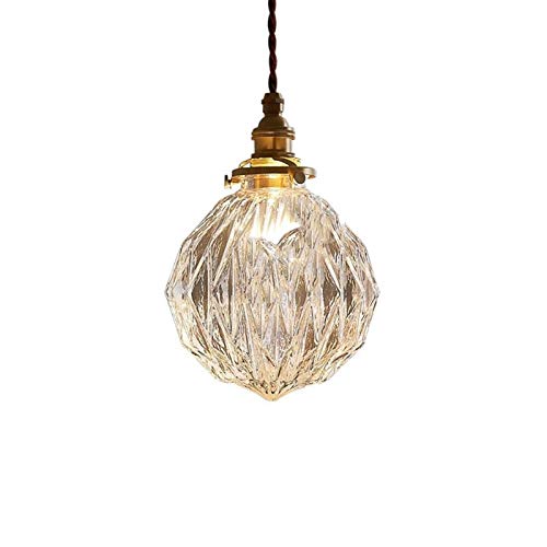 Lámpara colgante industrial para isla de cocina y cafetería moderna con pantalla de cristal