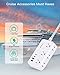 Power Strip Extension Cord - 6 Outlets and 4 USB (2 USB C), Braided Cord with Ultra Thin Flat Plug, Wall Mount, Overload Protection, Travel, Cruise Ship, Dorm Room Essentials (5FT, White)
