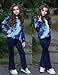 Zaclotre Girls Flare Leggings High Waisted V Crossover Casual Yoga Bell Bottoms with Pockets Pants for Kid Navy Blue
