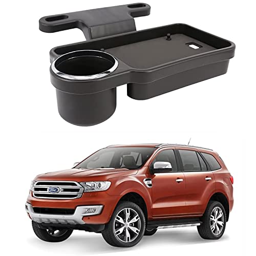 Image of Oshotto (FT-04) Foldable Car Auto Headrest Rear Back Seat Table Drink Food Cup Tray Holder Compatible with Ford Endeavour - Black