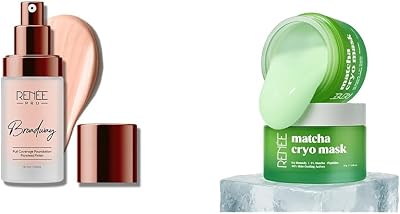 PRO Broadway Liquid Foundation - Serene, Infused with SPF 15 & Argan Oil for Nourishment - 30ml Matcha Cryo Face Cooling Mask | Hydrates, Refreshes Skin | 45 g