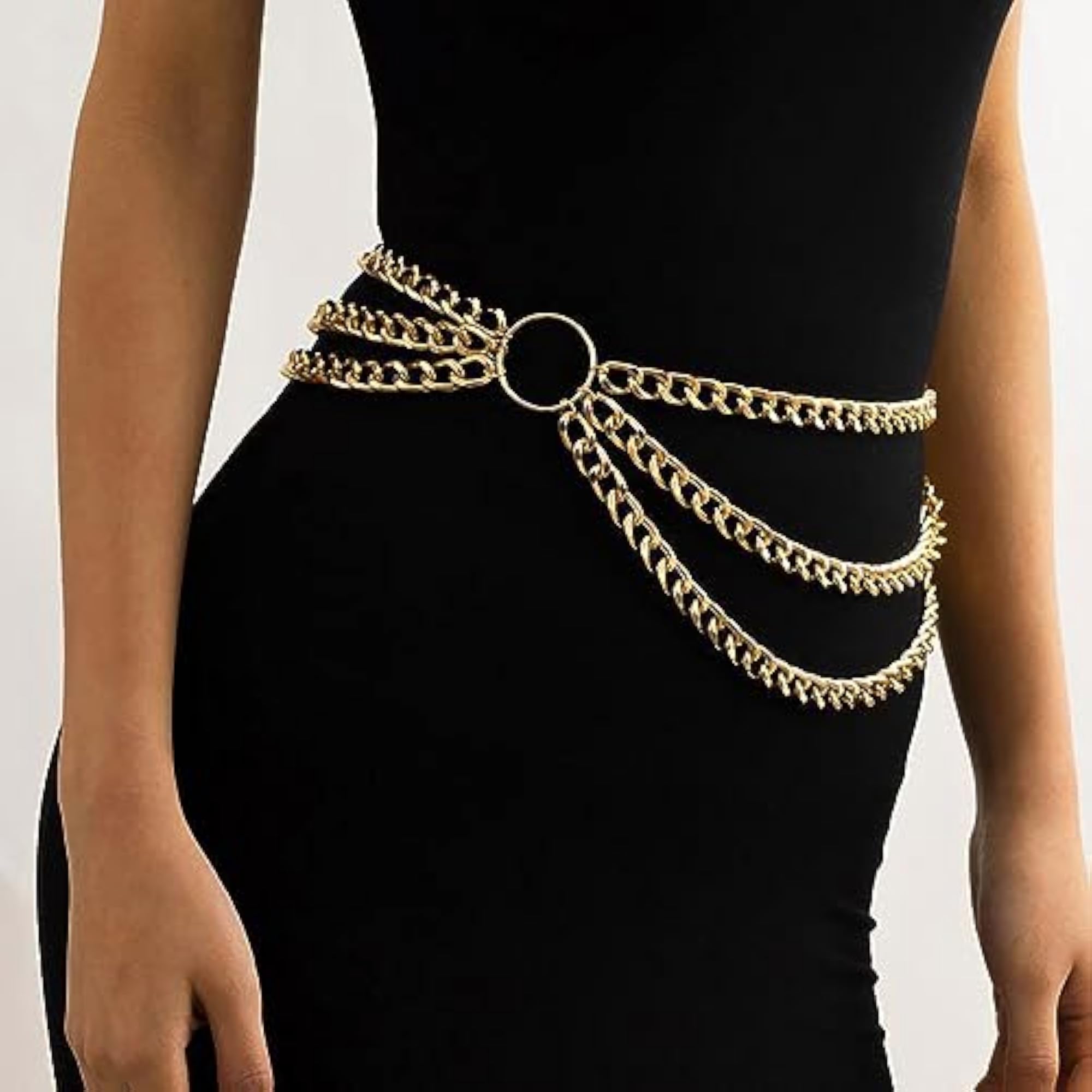 Adjustable Multi-Layer Waist Chain Belt for Women