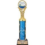 Dragon Boat Trophies, 11' Blue Stars Dragon Boat Trophy Award, Free Engraving