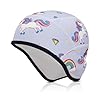 CHUANFU Cappello Sottocasco Invernale Bambini, Berretto Invernale per Bicicletta con Protezione per Orecchie, Antivento Caldo Skull cap per Bambini per Casco da Ragazza Ragazzi Cappelli (Unicorno)