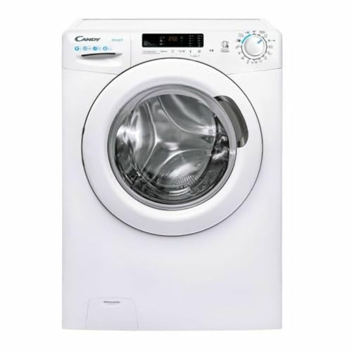 Candy Smart CS 1492DE-S, Lavadora 9 kg, 1400 rpm, 52 cm prof, 5 programas rápidos, NFC, Blanco