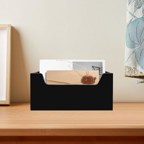 Acrylic Mail Holder Organizer Box for Desk Countertop Wall Mount Black by Weiai - Image 6