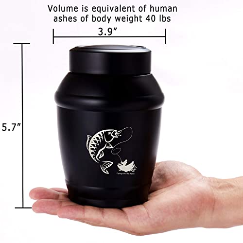 Image of Medium Fishing Urns for Human Ashes Adult Male | Medium Urn for Dad /Men /Father,Decorative Cremation Urn for Men & Women - Memorial Urns for Sharing Ashes