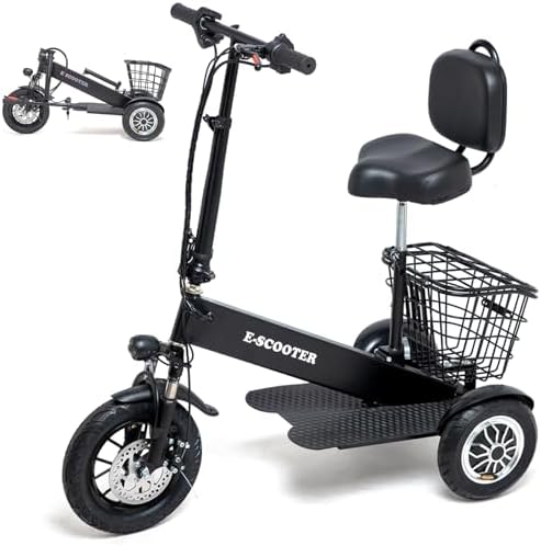 3 Wheel Mobility Scooter for Adults & Seniors, Lightweight Foldable Travel Scooter with 36V 500W Dual Motors, 48 lbs, Long Range, Max Support 330LBS